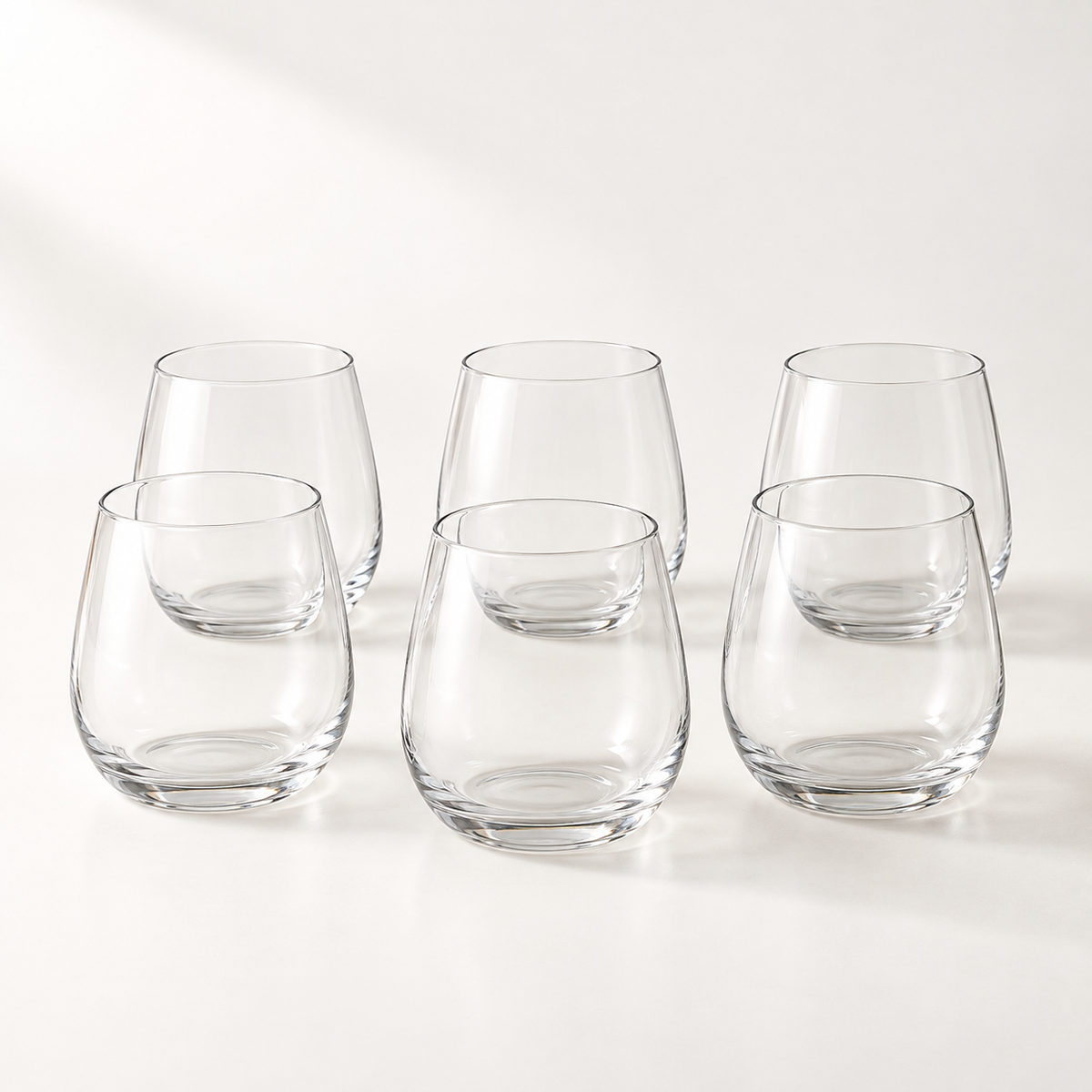 Cala Rounded Tumbler Set - complete set of 6 clear glass cups