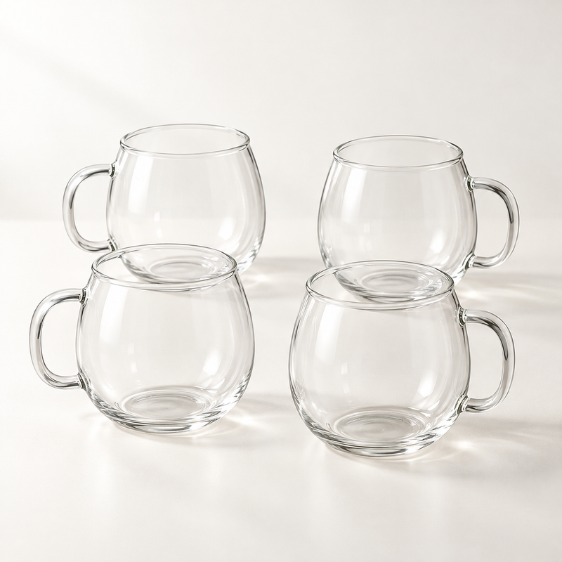 Miro Round Glass Mug Set