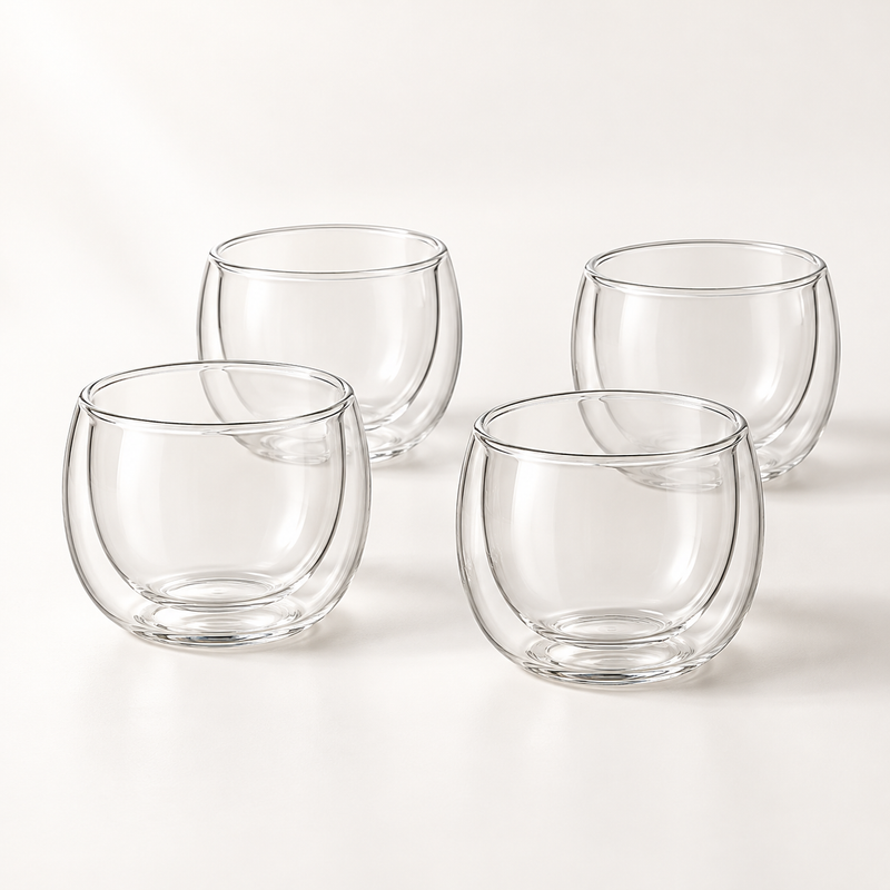 Pebble Rounded Double-Wall Cup Set