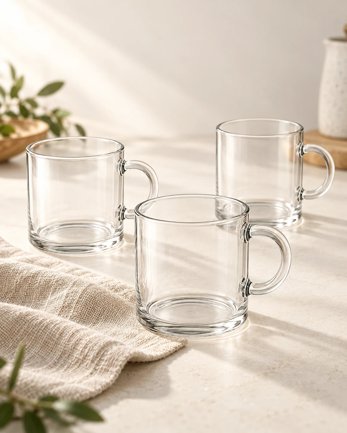 Handled Glass Cups clear cup collection
