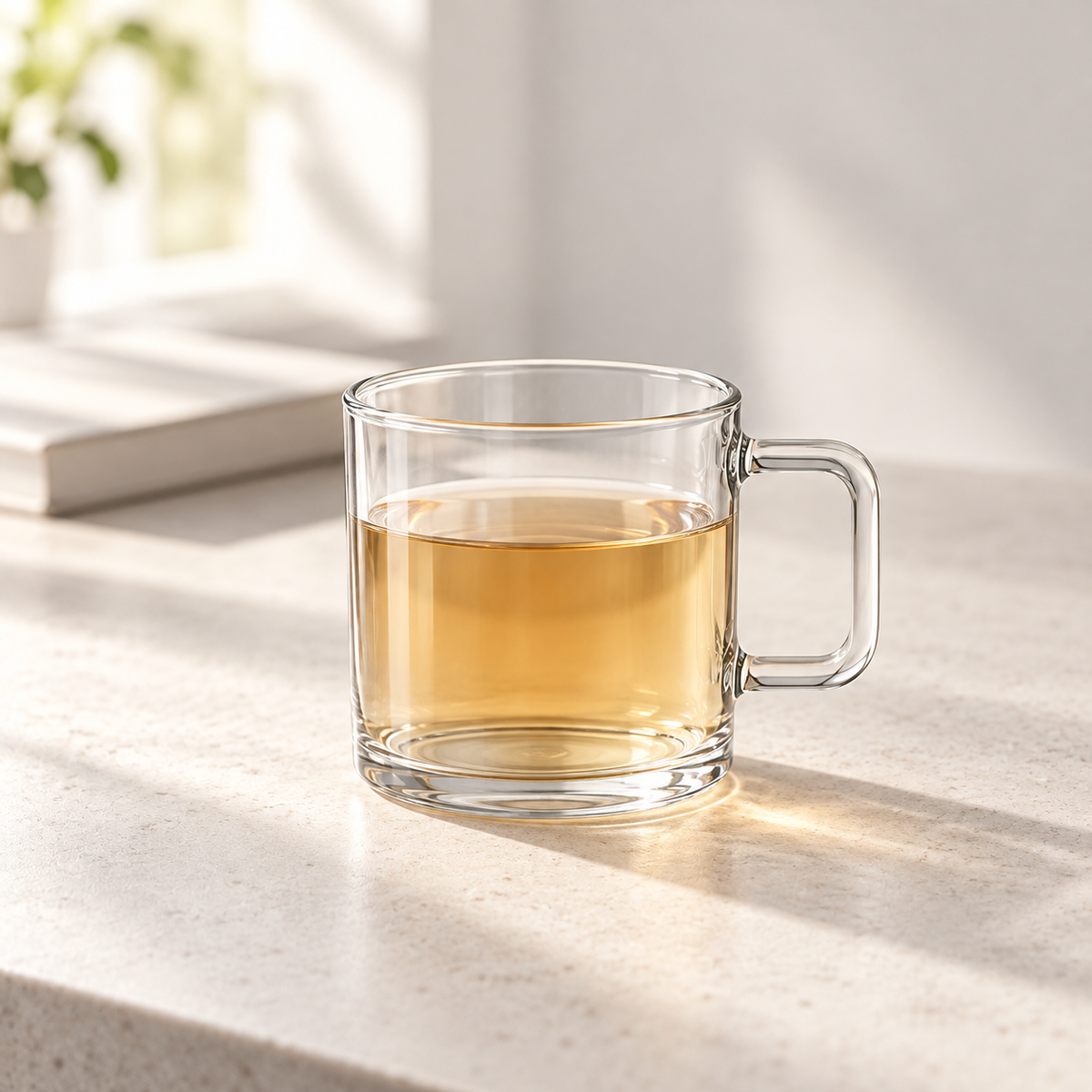 Arc Square Handle Cup Set - one cup in an everyday table setting