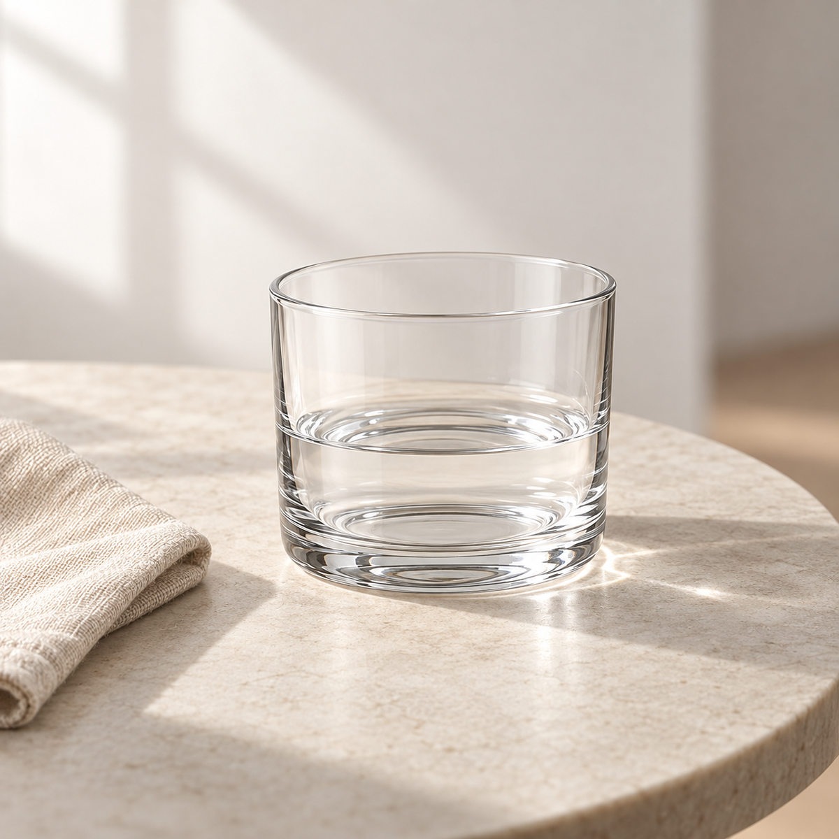 Cove Low Tumbler Set - one cup in an everyday table setting