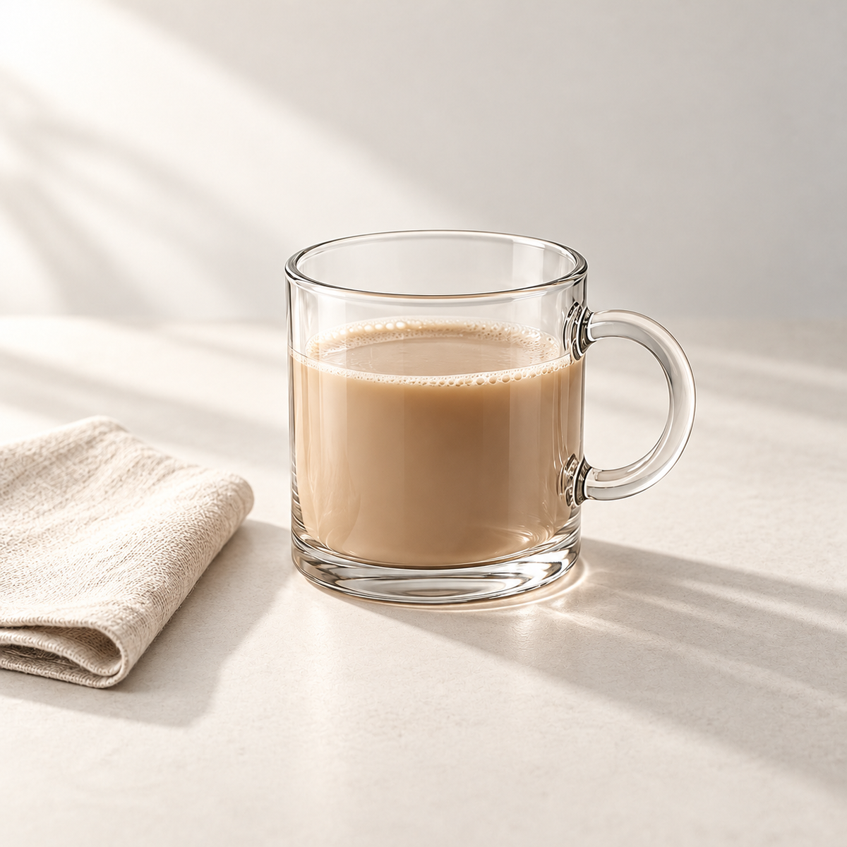 Halo Loop Handle Cup Set - one cup in an everyday table setting