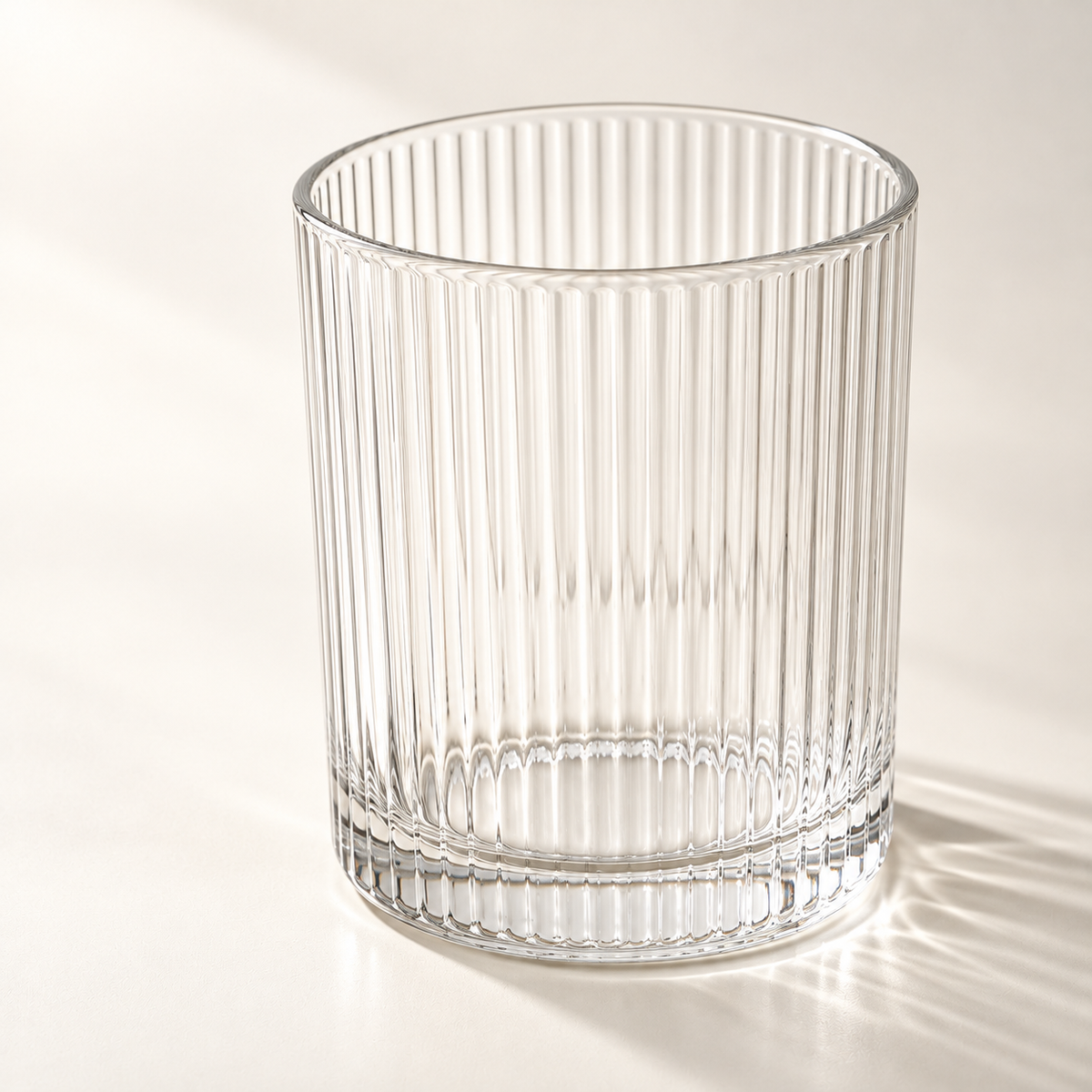 Luma Fine Rib Glass Set - close view of one cup
