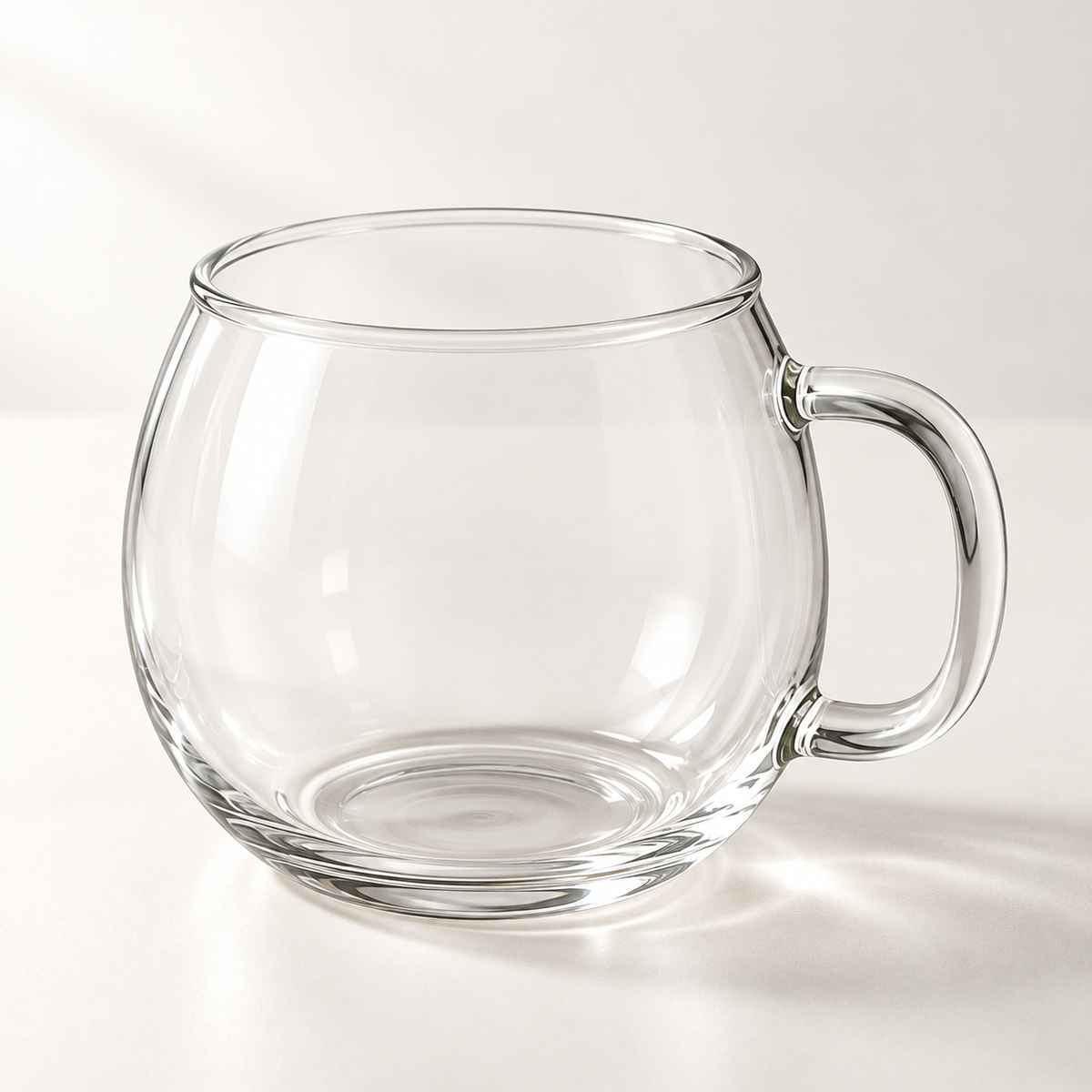 Miro Round Glass Mug Set - close view of one cup