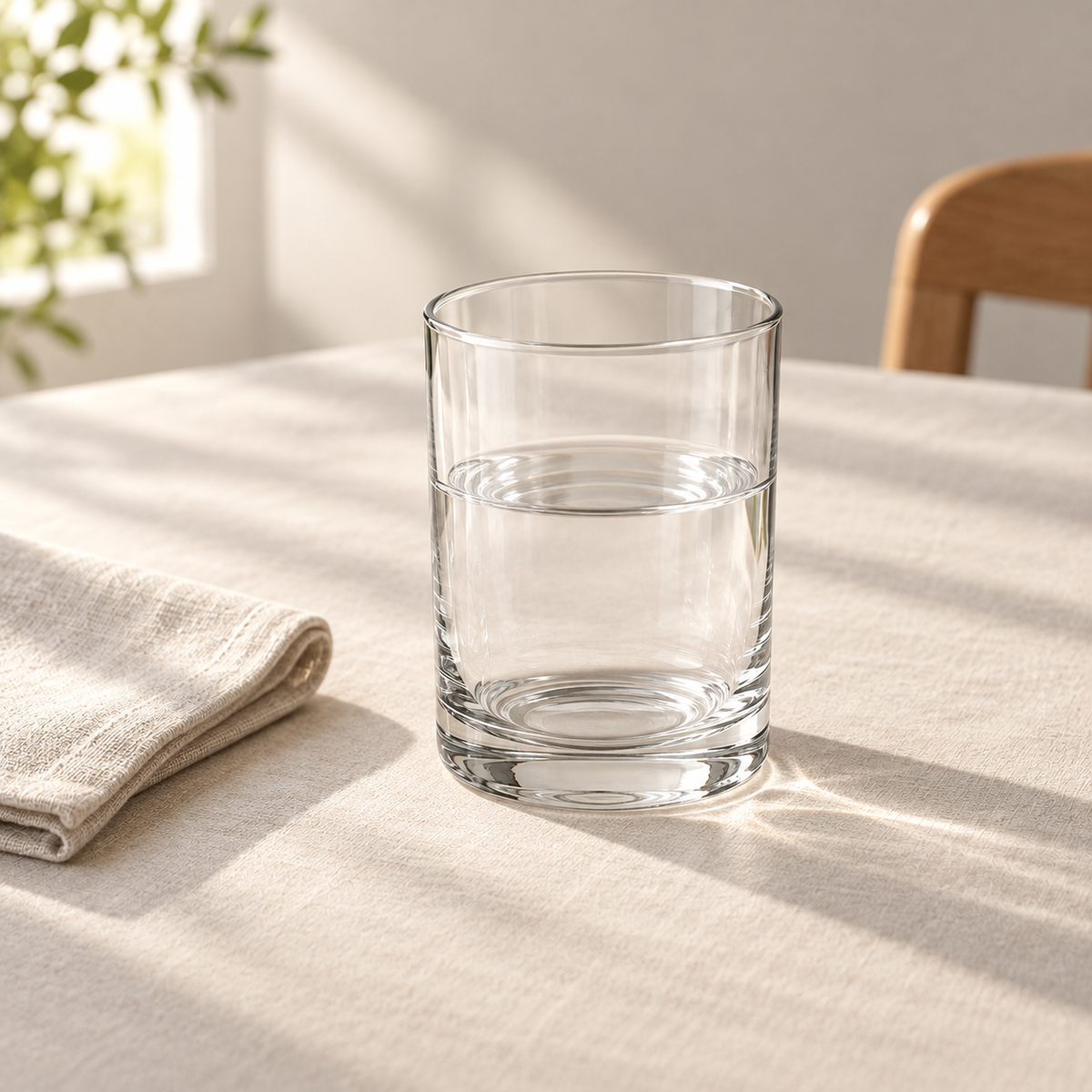 Orin Straight Tumbler Set - one cup in an everyday table setting
