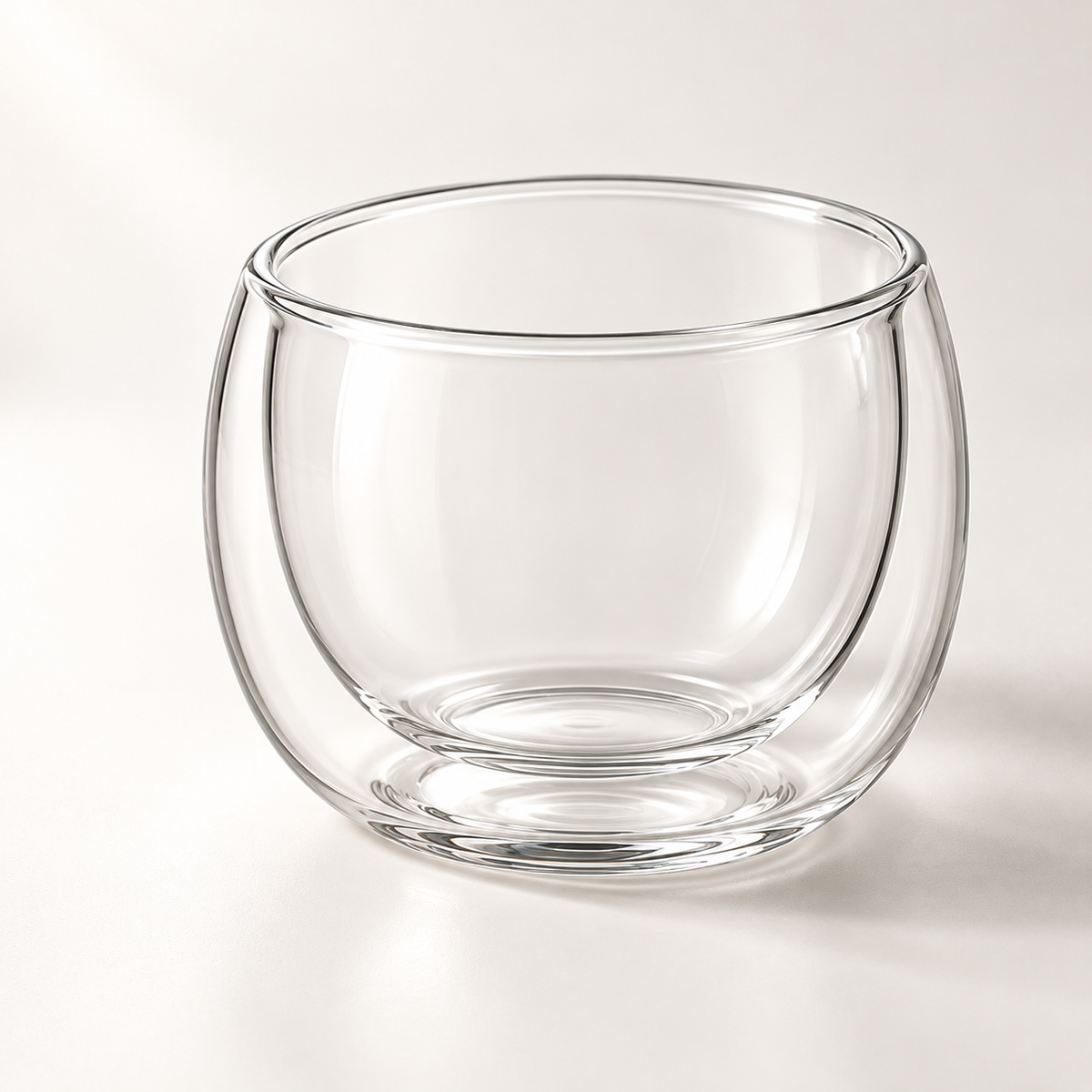 Pebble Rounded Double-Wall Cup Set - close view of one cup