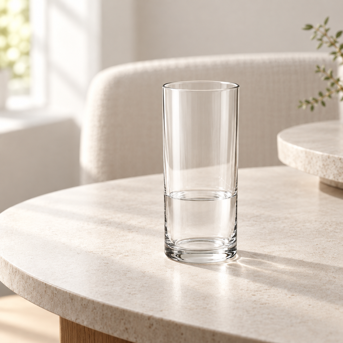 Vale Tall Tumbler Set - one cup in an everyday table setting