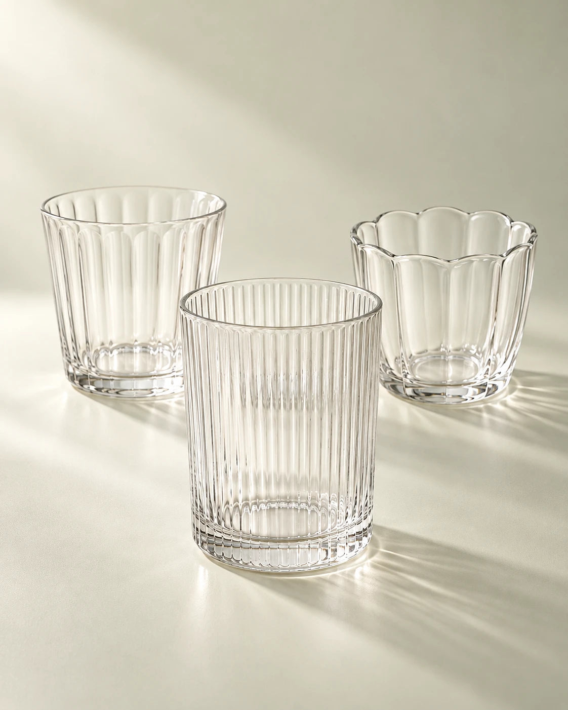 Textured Glasses clear cup collection